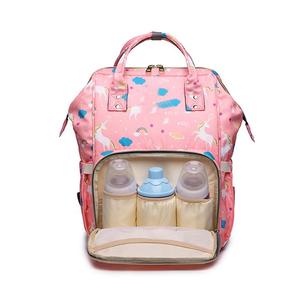 ED0274-diaper <strong>bag</strong> pink unicorn, popular trendy backpack, <strong>changing</strong>, <strong>with</strong> <strong>carpet</strong> - Product Image 1