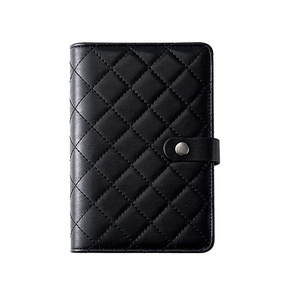 Großhandel Schwarzer Gesteppter A6-Ringbuch-Budgetplaner, PU-Leder-Ringbücher mit 6-Ring-Loseblattsystem, Gesteppter A5-Planer - Product Image 2