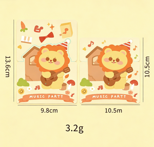 Cartes de vœux mignonnes en forme d'animaux de dessin animé de la série Healing style Ins, idéales <span class=keywords><strong>pour</strong></span> les décorations et les cadeaux de fête d'<span class=keywords><strong>anniversaire</strong></span> des enfants - Product Image 4
