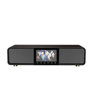 Dual Mic Android display lcd screen Smart Home ARC TV MP4 Video 120W desktop Soundbar system karaoke bluetooth bass speaker
