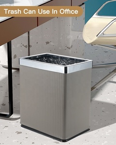 Cubo de Basura Delgado de Lujo en Cuero y Metal, 2.6 Galones/10L, con Tapa Abierta, Resistente al Fuego, a Prueba de Fugas y Ecológico, FRINS - Product Image 5
