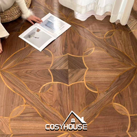 Suelo de Parqué de Roble de 18 mm, con Sistema de Encaje Macho y Hembra, Patrón Decorativo, para Villas, Hoteles y Apartamentos