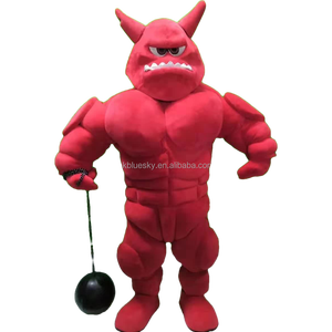 Blue Sky kostum maskot banteng otot 3D berjalan populer maskot banteng otot 3D dewasa untuk ruang kebugaran acara iklan - Product Image 1