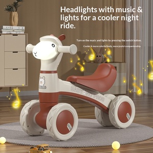 Voiture à roulettes pour enfants <span class=keywords><strong>en</strong></span> forme d'alpaga mignon, 4 roues, <span class=keywords><strong>en</strong></span> plastique sûr, pour enfants de 1 à 3 ans, garçons et filles - Product Image 4