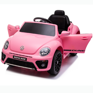 Escarabajo-coche eléctrico para niños, juguete de coche de 12V, color rosa - Product Image 1