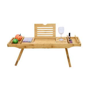 <span class=keywords><strong>Baignoire</strong></span> en bambou de luxe extensible, plateau à caddie avec jambe pliable, ensemble de salle de bains, <span class=keywords><strong>porte</strong></span>-téléphone, livre de vin - Product Image 1