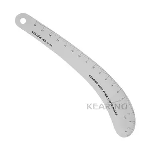Keding régua de curva de metal de 18 polegadas, régua de braço de fácil uso, régua de design de moda para costura