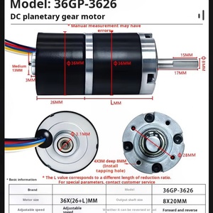 มอเตอร์ไร้แปรงถ่านขนาดเล็ก 36 มม. แรงบิดสูง 12V/24V ความเร็ว 8-1154 รอบต่อนาที แม่เหล็กถาวร - Product Image 4