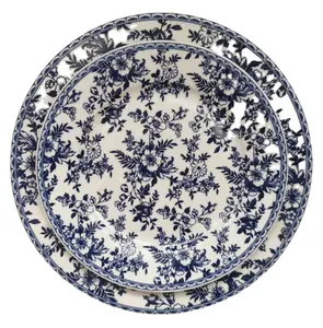 INT Tableware blue and white floral ceramic dish set dinner dinnerware plates luxury dinner plate set