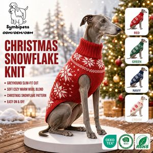 Designer Multi Pattern Christmas Pet Knit Sweater Plaid Star <strong>Xmas</strong> Tree Design Slim Fit <strong>Dog</strong> <strong>Jumper</strong> for Greyhound Whippet - Product Image 2