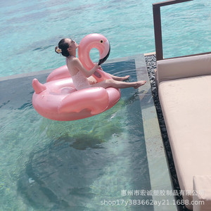 Hongcheng Flamingo Inflatable Swim Ring 150cm Adult Water Float PVC Pool Float - Product Image 3