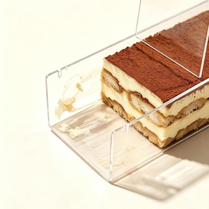 Boîte de rangement pour tiramisu en plastique écologique, durable, adaptée aux aliments, résistante au four, avec couvercle transparent - Product Image 2