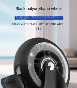 Vielseitige Schwarze 1,5 Zoll Kunststoff-Stuhlrollen Möbel-<span class=keywords><strong>PU</strong></span>-Rollen Schwenkbar mit Bremse für Bürostühle und Hotelgebrauch - Product Image 3