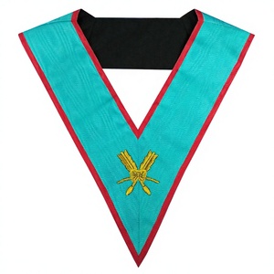 Collier de secrétaire de Loge Bleue de la Franc-Maçonnerie, collier de Franc-Maçon, collier brodé - Product Image 1