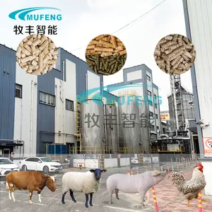 Kanatlı çiftlik hayvan besleme tesisi ekipmanları tam otomatik için özelleştirilmiş hayvancılık pelet yem üretim hattı hattı 2-120 ton/h