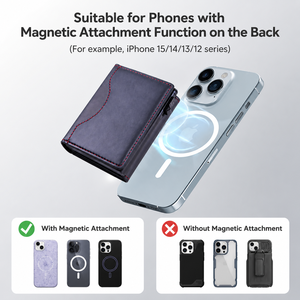 Minimalist PU Leather Magnetic Trifold <b>Wallet</b> Pop Up <b>Card</b> <b>Holder</b> RFID Blocking Slim Compact <b>for</b> iPhone 17 Pro Max 16 15 Series - Product Image 3