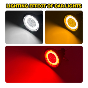 <span class=keywords><strong>24V</strong></span> <span class=keywords><strong>LED</strong></span> 3 pines 4 pulgadas IP67 Enchufe impermeable redondo con anillo <span class=keywords><strong>fluorescente</strong></span> Bota de goma suave Stop Turn brake Tail Light - Product Image 2
