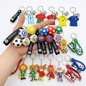 Porte-clés de football en PVC personnalisé DIY, motif dessin animé, maillot, chaussure, mascotte étoile, pour voiture et sac, vente en gros, Tournoi de football international 2026 - Product Image 1