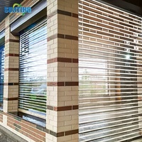 Vente en gros porte à volet roulant en cristal épaissi porte coulissante en alliage d'aluminium porte à volet roulant électrique à moteur silencieux