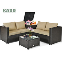 Gartenmöbel Set Rattan Aluminium guss Sofa Essseil Moderne Aluminium Patio Balkon Sofas Rattan Garten Sets