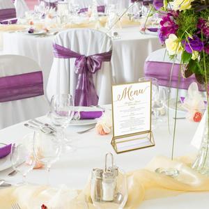 <span class=keywords><strong>Porte</strong></span>-affiche élégant en acrylique doré de 4x6 pouces Cadres d'affichage de numéros de <span class=keywords><strong>table</strong></span> de <span class=keywords><strong>mariage</strong></span> double face Supports de <span class=keywords><strong>menu</strong></span> clairs - Product Image 5