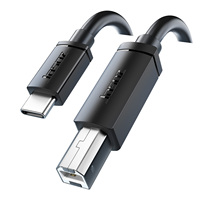 Cable USB 2.0 de Alta Calidad con Revestimiento de Níquel, 480 Mbps, Tipo C a Tipo B, Carga Rápida de 5 A, Blindaje de PVC Trenzado para Computadora, Impresora, Cámara