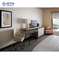 Ensembles de chambre d'hôtel exécutifs modernes en bois massif Holiday Inn Express IHG avec panneau de salle à manger pour lits King et Queen