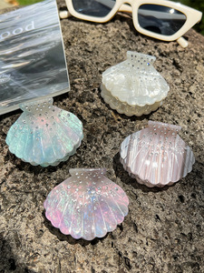 QianJin Custom estate Shell mare Set con diamante di alta qualità acetato di lusso clip per capelli logo personalizzato all'ingrosso artigli per capelli - Product Image 2