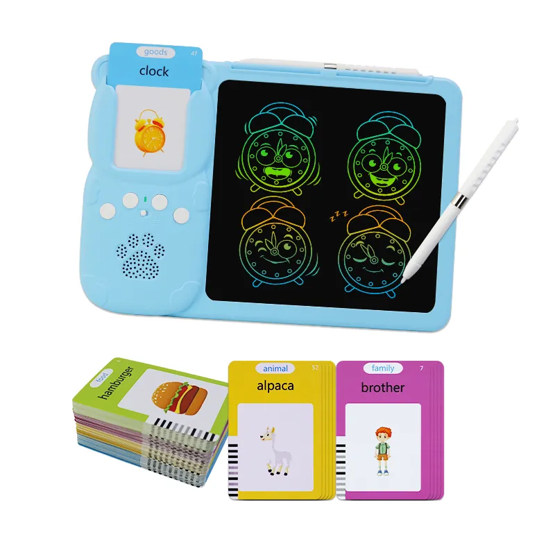 Almofada de desenho infantil para crianças, atacado, desenho de cachorro, cartões cognitivos educacionais eletrônicos, tablet para escrita lcd, tablet de 8 polegadas