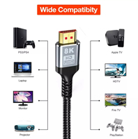 Câble hdmi kablo 8k en nylon haute vitesse 2.1 10 pieds hdmicable