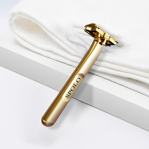 Maquinilla <span class=keywords><strong>de</strong></span> afeitar <span class=keywords><strong>de</strong></span> <span class=keywords><strong>seguridad</strong></span> Spolo 21T, cuchillas dobles doradas <span class=keywords><strong>de</strong></span> acero inoxidable para el cuidado <span class=keywords><strong>de</strong></span> la barba <span class=keywords><strong>de</strong></span> los hombres, 2 cuchillas medias flexibles para afeitado deslizante suave - Product Image 6