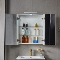 Modern Illuminated Storage Vanity Floating Smart LED Mirror Cabinet for Bathroom