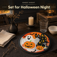 Assiettes en papier d'Halloween, rouleau de matériau brut pour assiettes en carton, feuille de carton pour la fabrication d'assiettes, fournisseur direct en gros pour usines