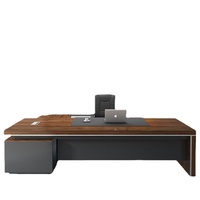 Nuova Scrivania da Ufficio di Lusso a Forma di L in Legno, Design Moderno e Minimalista per Dirigenti/Manager