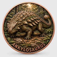 Pièce de monnaie en cuivre pur 999 de 1 oz, série dinosaures en relief, Tyrannosaurus Rex, couleur haute définition, édition collector UV
