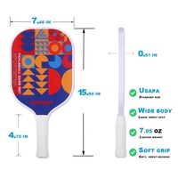 Raquette de pickleball en fibre de carbone personnalisée, professionnelle, légère, 14 mm, avec balles de pickleball