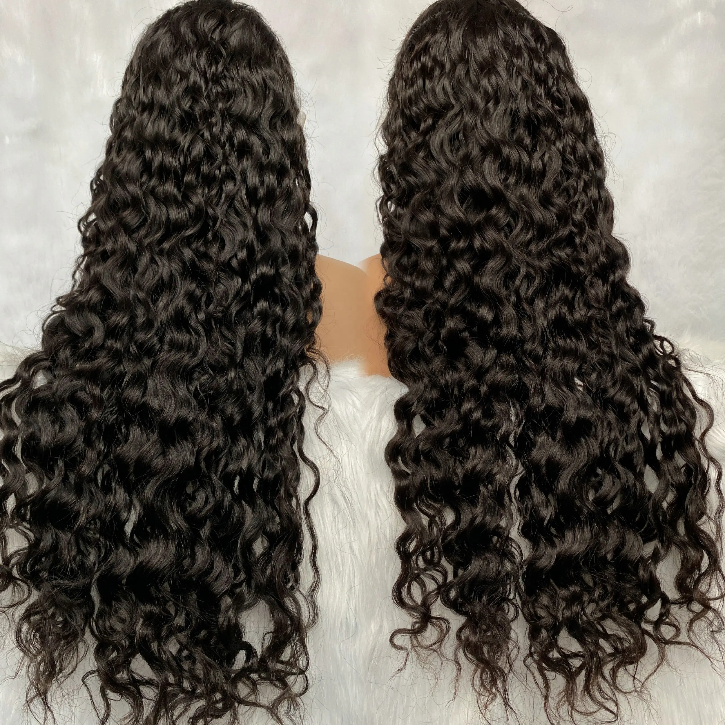 Wholesale best-selling cuticle aligned super wave 10 inch virgin human hair transparent lace frontal curly wigs