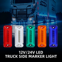 Feu de position latéral 4,5 pouces 12V/24V, clignotant rectangulaire multicolore vert bleu pour camion, fourgonnette, camping-car, remorque