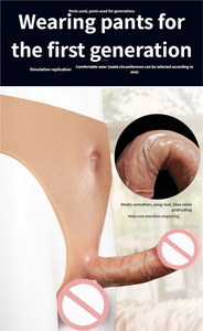 Hollow Flocking Style Artificial <strong>Dildo</strong> <strong>Silicone</strong> Strap on <strong>Dildo</strong> Harness Wearable <strong>Dildos</strong> Panties - Product Image 2