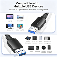 Jasoz USB 3.0 Kabel Man naar Man 5Gbps Hoge Snelheid 2.4A Stroom Drievoudige Afscherming voor Desktop PC Laptop Harde Schijf Webcam Camera