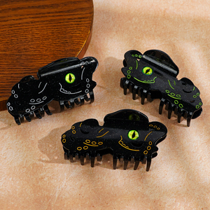 CANYUAN 11cm negro de gran tamaño de acetato pinza para el pelo personalizado pulpo Animal patrón y letra pinza para el pelo - Product Image 5