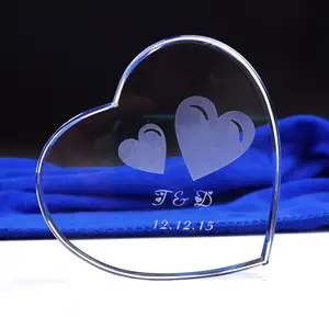 Custom Crystal Heart Glass Paperweight Party Wedding Souvenirs For Guest Gifts
