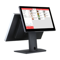 Terminal Punto de Venta con Pantalla Táctil Dual de 18.5 Pulgadas, Sistema POS Todo en Uno con Windows para Farmacias y Tiendas de Ropa