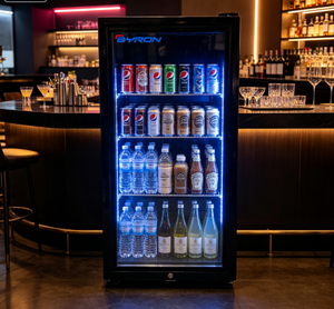 Fan Cooling <strong>Mini</strong> Beverage Cooler | Glass Door Display <strong>Red</strong> <strong>Bull</strong> <strong>Fridge</strong> for Drink &amp; Bar - Product Image 1