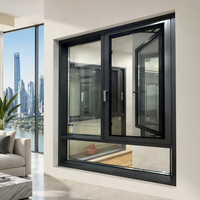 Fenêtre à battant en aluminium 6060-T66 à pont thermique, résistante aux ouragans, avec drainage dissimulé, pour bureaux commerciaux, écoénergétique, certifiée CSA