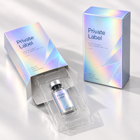 Boîte à flacons OEM en carton holographique pliable avec insert en plastique transparent pour échantillons