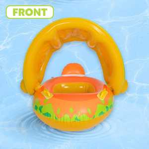 Bateau gonflable pour bébé MAKE WAVES en PVC avec auvent 28x22 pouces pour les jeux des enfants dans la piscine et le lac - Product Image 2