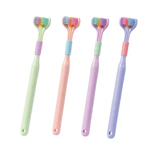 Brosse à dents entièrement enveloppée à 3 côtés, poils souples pour un nettoyage en profondeur des dents, nettoyant rapide