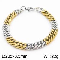 Brazalete y Pulseras de Bisutería, Estilo Hip-Hop, Chapado en Oro de 18K, Brazalete Grueso, Accesorio de Muñeca para Mujer/Hombre