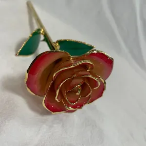 Idea regalo per San Valentino: <span class=keywords><strong>rosa</strong></span> rossa placcata in oro, vera <span class=keywords><strong>rosa</strong></span> eterna a stelo lungo - Product Image 4